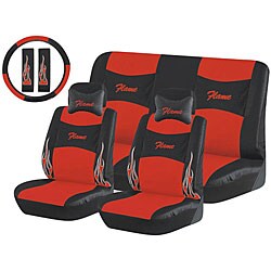 Flame Red 11-piece Automotive Seat Cover Set