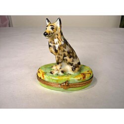 Limoges German Shepherd Keepsake Box