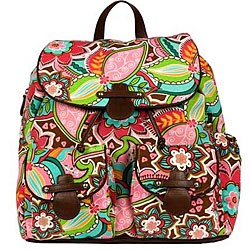 OiOi Pink Floral Backpack Diaper Bag.