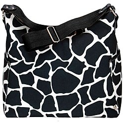 OiOi Black and White Giraffe Classic Hobo Diaper Bag