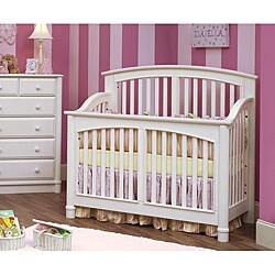 Solid Wood Vanilla Convertible Crib with Guard Rail