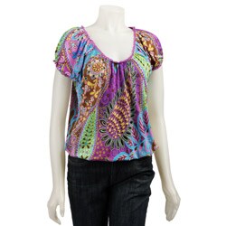 FINAL SALE August Silk Women's Printed Dolman Sleeve Blouse