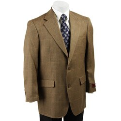 Etienne Aigner Men's Olive Windowpane Sportcoat