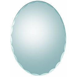 Frameless Oval Scallop Beveled Mirror