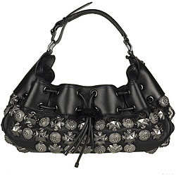 Burberry Black Metal Studs Warrior Bag