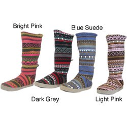 Muk Luks Women's Fairisle Knit Toggle Memory Foam Boots