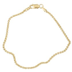 14k Gold over Silver 7-inch Spiga Chain Bracelet
