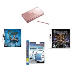 Nintendo DS Rose Bundle with 2 Games and 25 Extras