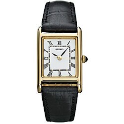 Seiko Women's Goldtone Black Strap Watch