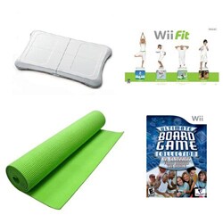 Wii Fit Bundle - Wii Fit, Fit Board, Sport Mat, 1 Bonus Game