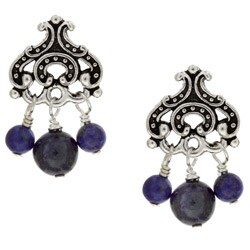 Charming Life Silverplated Blue Lapis Chandelier Earrings