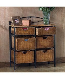 Wicker 6-drawer Storage Chest