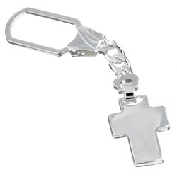 Sterling Silver Cross Keychain