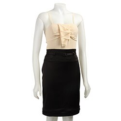 Max & Cleo Women's Chiffon/ Satin Twofer Dress
