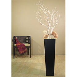 Ivory Manzanita with Tall Black Floor Vase