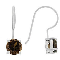 Sterling Silver Smokey Quartz Drop Earrings
