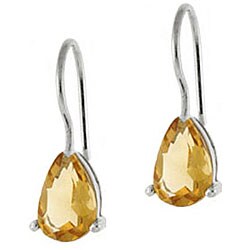 Sterling Silver Citrine Teardrop Earrings