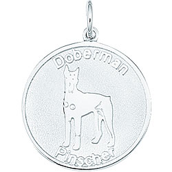 Sterling Silver Doberman Pinscher Charm