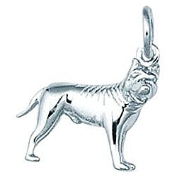 Sterling Silver American Pit Bull Terrier Dog Charm