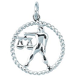 Sterling Silver 'Libra' Zodiac Symbol Charm