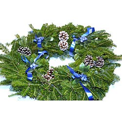 Fresh-cut Blueberry Balsam Wreath<br />
