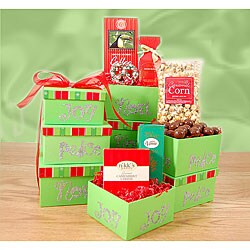 'Joy Peace Noel' Holiday Gift Tower