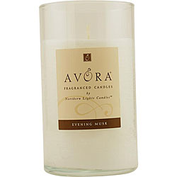 Evening Musk Glass Pillar Scented Candle