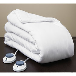 HeatComfort White Fleece Electric Warming Blanket (Twin)