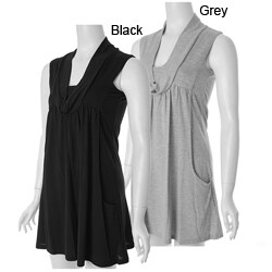 Belle du Jour Women's Cowl-neck Sleeveless Dress
