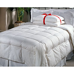 Euro Check White Down Comforter (Full)