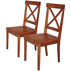 Raven X-back Walnut Dining Chairs (Set of 2)