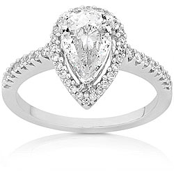14k Gold 1 1/4ct TDW Pear-cut Diamond Ring (D, SI1)