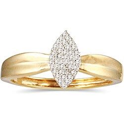 10k Yellow Gold 1/5ct TDW Marquis-shaped Diamond Ring (H, SI1)