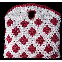 Red and White Crochet Handbag (China)