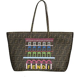 Fendi Palazzo Print Logo Tote