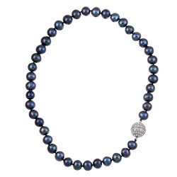 Maddy Emerson Black Freshwater Pearl Necklace (10-11 mm)