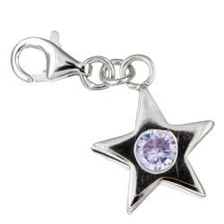 Sterling Silver Cubic Zirconia Star Charm
