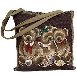 American Mills 'Jeweled Bears' Open-top Tote Bag