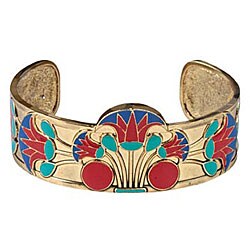 Pewter Cleopatra Lotus Bangle Bracelet