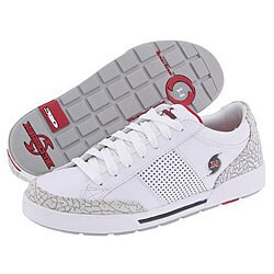 310 Motoring Hurricane White Leather/Gray Embossed Nubuck