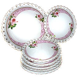 Pink Rose Fine Porcelain 7-piece Serving Set