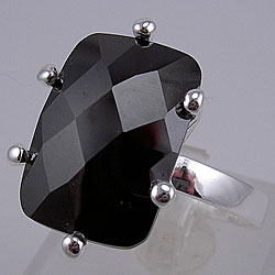 Sterling Silver Black Cubic Zirconia Ring