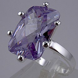 Sterling Silver Lavender Cubic Zirconia Ring