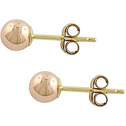 14k Pink Gold 4-mm Ball Earrings