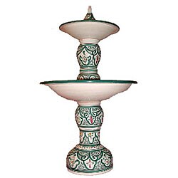 Handmade 'Moroccan Green' Ceramic Water Fountain 