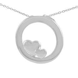 Sterling Silver Circle and Heart Necklace