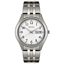 Seiko Men's Stainless Steel White Dial Watch