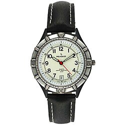 Peugeot Men's Round Leather Strap Watch