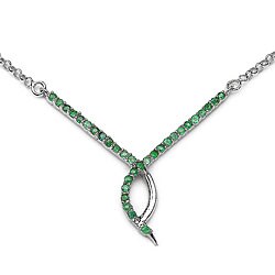 Genuine Emerald and Sterling Silver Necklace