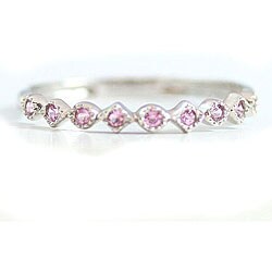 Michael Valitutti 10k White Gold Pastel Pink Sapphire Ring